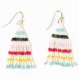 Earring - Cassie Stripe/Fringe/Black/Blue/Lemon