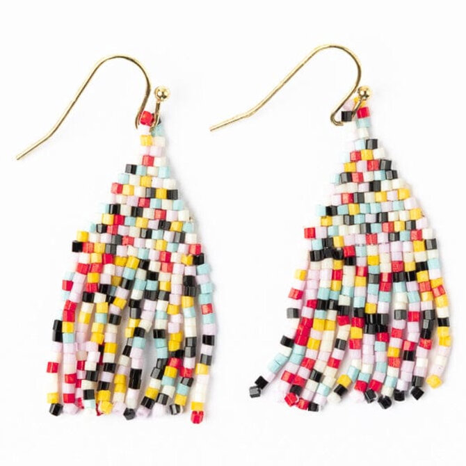 E-CASSIE CONFETTI/FRINGE/BLK/BLUE/LEMON/GLD