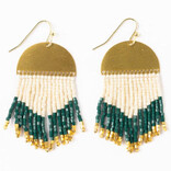Earring - Claudia Bright Emerald Short Fringe