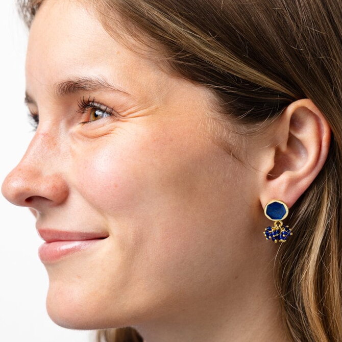 Earring - Kimberley Enamel Royal Blue