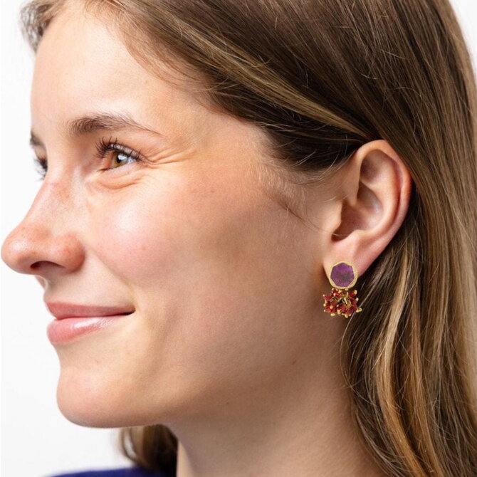 Earring - Kimberley Enamel Purple