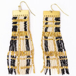 E-MCKENZIE BLK/GLD BRASS BAR LONG FRINGE