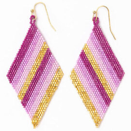 Earring - Frida Purple/Ombre Diagonal Stripe