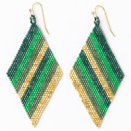 Earring - Frida Green/Ombre Diagonal Stripe