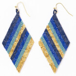 Earring - Frida Blue/Ombre Diagonal Stripe