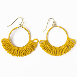 Earring - Kendra Hoop/Bead/Yellow