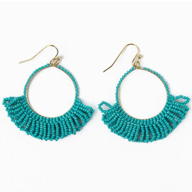 Earring - Kendra Hoop/Bead/Turquoise