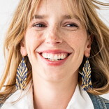 Earring - Delilah Zebra Navy/Gold Fringe