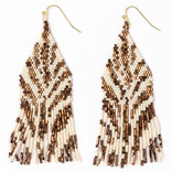 Earring - Delilah Zebra Bronze/Ivory Fringe