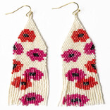 Earring - Delilah Poppies Hot Pink/Red Fringe