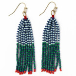 Earring - Abbey Tassel/bead/Blue/Green
