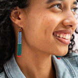 Earring - Abbey Tassel/bead/Blue/Green