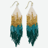 Earring - Claire Bead Fringe/Emerald