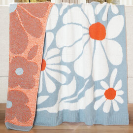 CARSTEN'S INC. THROW-BLOSSOM BLUES STRETCHY