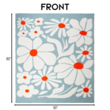 CARSTEN'S INC. THROW-BLOSSOM BLUES STRETCHY