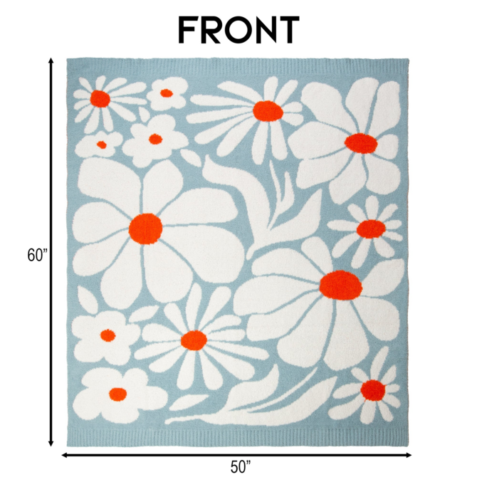 CARSTEN'S INC. THROW-BLOSSOM BLUES STRETCHY