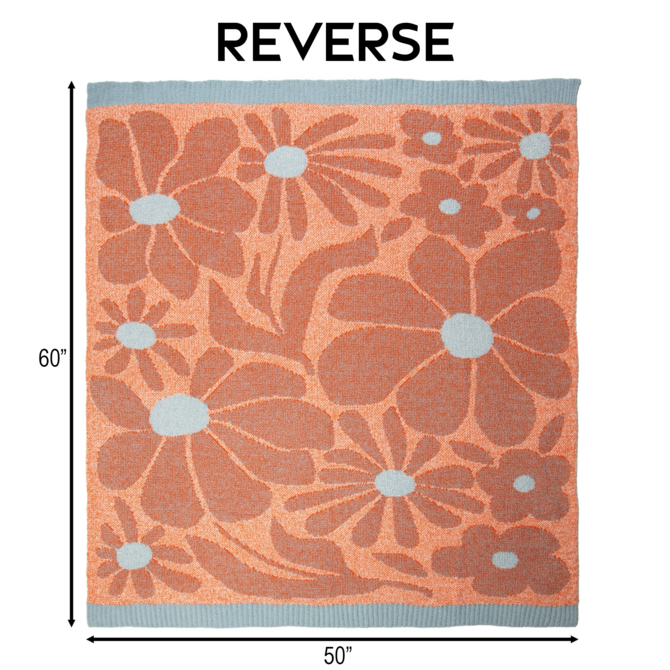 CARSTEN'S INC. THROW-BLOSSOM BLUES STRETCHY