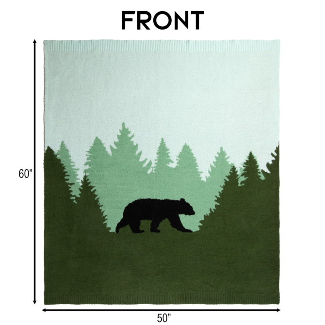 CARSTEN'S INC. THROW-SMKY MNT BEAR STRETCHY
