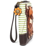 Chala Group Inc ZIPA WALLET-HIGHLAND COW GRN STRIPE