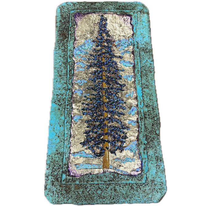 Jeanne Dana Paper And Sto TALL PINE ART PIECE