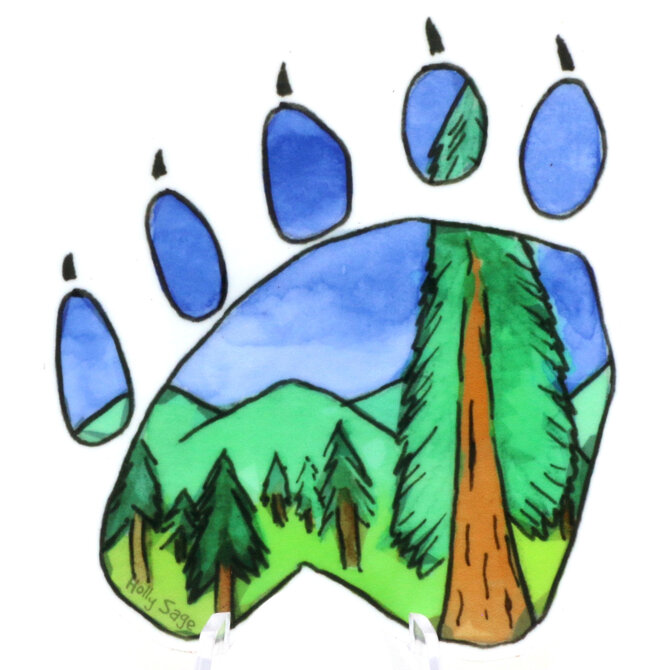 HOLLY SAGE ART STKR-BEAR PAW TREES/HILLS