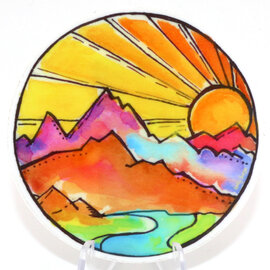 HOLLY SAGE ART STKR-SUNRISE OVER GRAND MNTS