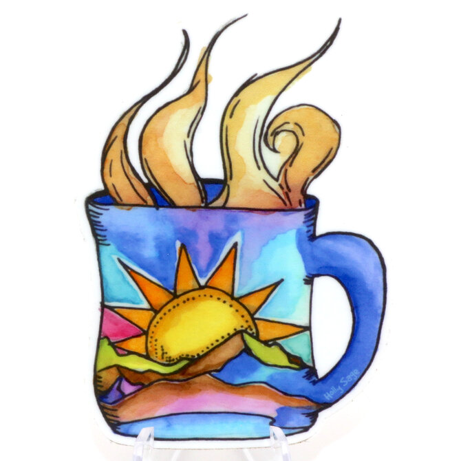 HOLLY SAGE ART STKR-MORNING MUG SUNRISE
