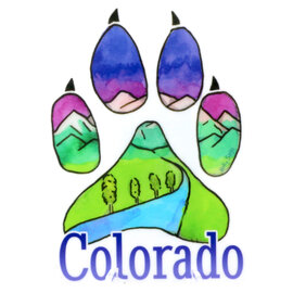 HOLLY SAGE ART STKR-WOLF PAW MNT/ROAD/TREES CO