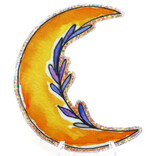 HOLLY SAGE ART STKR-CRESCENT MOON LAVENDER GLITTER