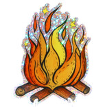 HOLLY SAGE ART STKR-CAMPFIRE GLITTER