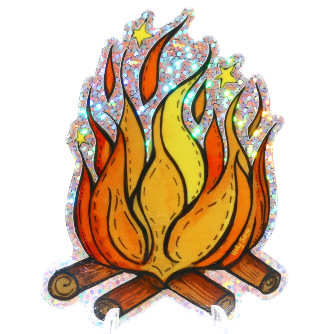 HOLLY SAGE ART STKR-CAMPFIRE GLITTER