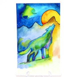 HOLLY SAGE ART STKR-HOWLING WOLF