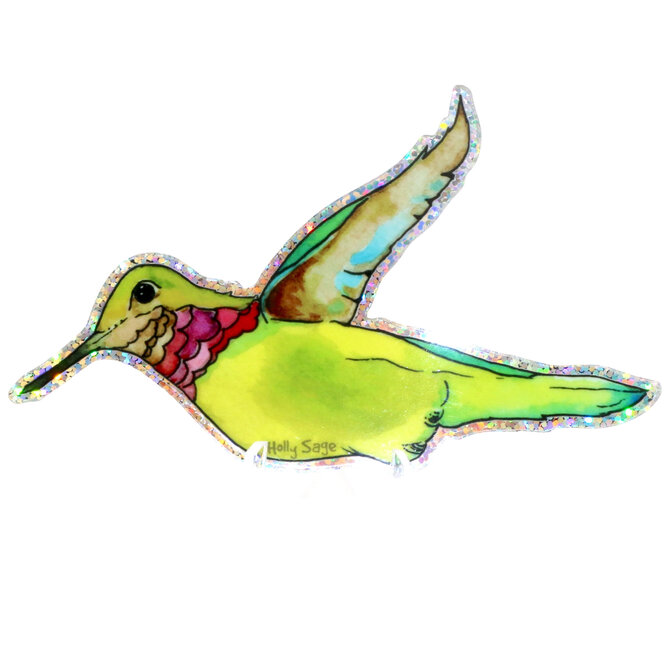 HOLLY SAGE ART STKR-HUMMINGBIRD GLITTER