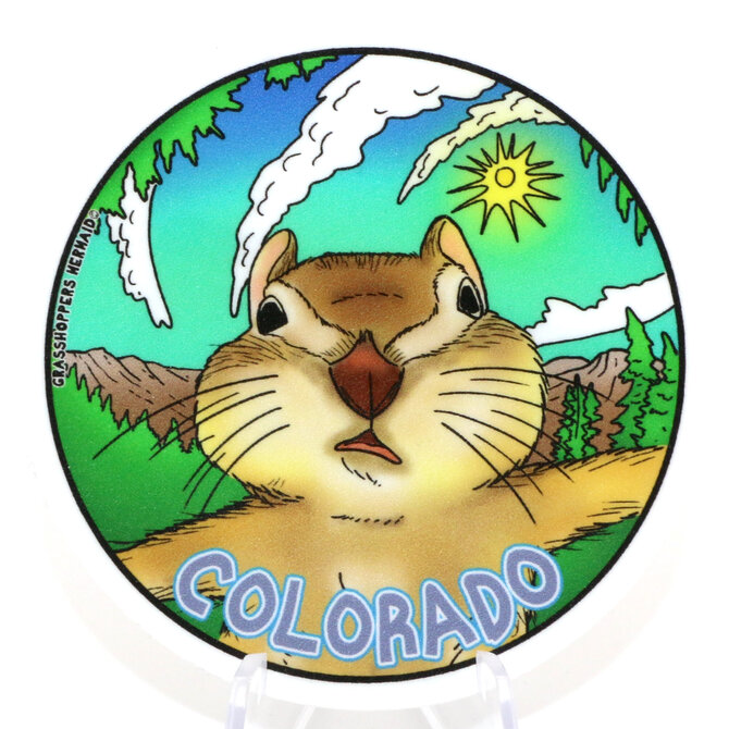 GRASSHOPPERS MERMAID STKR-CHIPMUNK CRATER LAKE CO