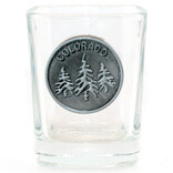 DUTCH AMERICAN IMPORT CO. Shot Glass-Square Colorado Trees