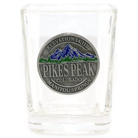 DUTCH AMERICAN IMPORT CO. Shot Glass-Square Pikes Peak Manitou