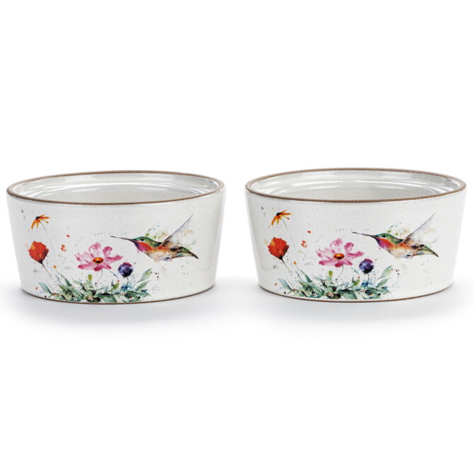 Demdaco/misc Product RAMEKINS-HUMMER/FLOWERS S/2