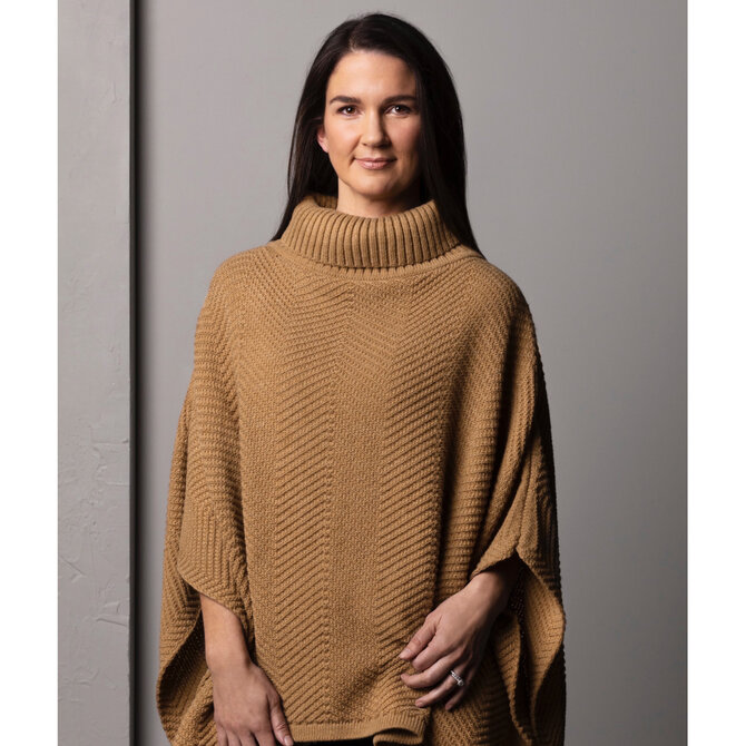 Demdaco/misc Product PONCHO-ZIG ZAG CAMEL TEXTURE