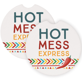 Sincere Surroundings Car Coaster 2Pack-Hot Mess Express