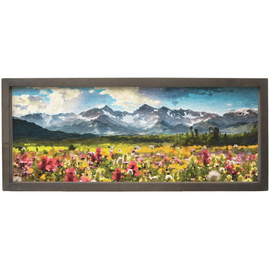 Sincere Surroundings Wall-Mountains/Flowers Watercolor