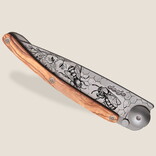 DEEJO KNIFE-TITANIUM/OLIVE WD/BEES