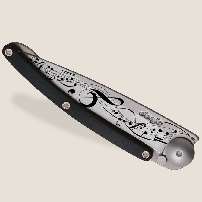 DEEJO KNIFE-Titanium/Ebony Wood/Score