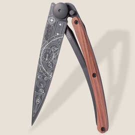 DEEJO KNIFE-Coral Wood/Dials/Black