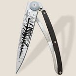 DEEJO KNIFE-TITANIUM/EBONY WD/FOREST