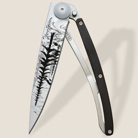 DEEJO KNIFE-Titanium/Ebony Wood/Forest