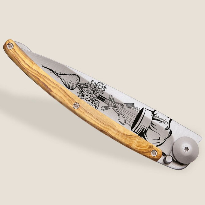 DEEJO KNIFE-OLIVE WD/CHEF