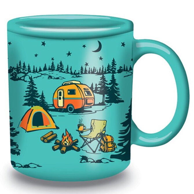 MUG-CAMPING FUN GREEN 21OZ