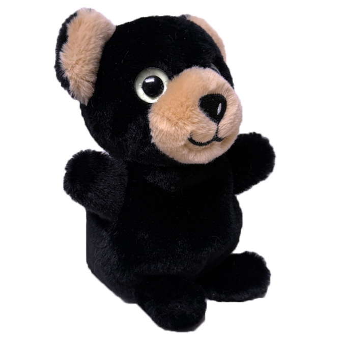 PLUSH-LIL BLK BEAR GLOW EYES