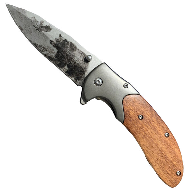 KNIFE-BEAR/WOOD HNDL