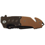 KNIFE-BLK BLADE/BRWN HNDL 4"